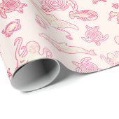 シーライフ勾配ピンクパターン包装紙 ラッピングペーパー (ロールコーナー)