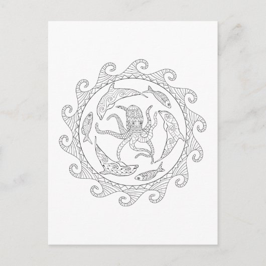 シーライフ大人着色はがき ポストカード (正面)