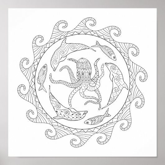 シーライフ大人着色ポスター ポスター (正面)