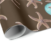 シーライフ熱帯パターンブラウンクリスマス ラッピングペーパー (ロールコーナー)