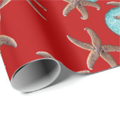 シーライフ熱帯パターンレッドクリスマス ラッピングペーパー (ロールコーナー)