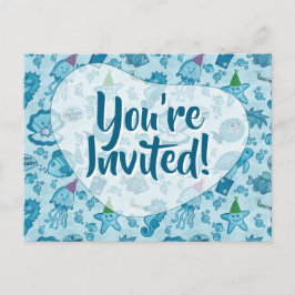 シーライフ誕生日招待状はがき インビテーションポストカード