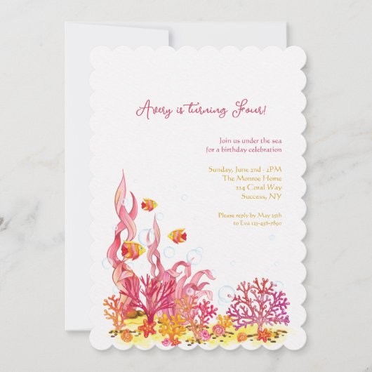 シーライフ誕生日招待状 招待状 (正面)