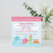 シーライフ/ガールベビーシャワー招待状 招待状 (スタンド正面)