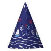 シーライフ：ヴィンテージのシームレスなパターン パーティーハット (裏面)