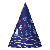 シーライフ：ヴィンテージのシームレスなパターン パーティーハット (左)