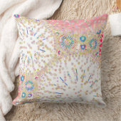 "シーライフ"抽象芸術プリント – 白と珊瑚 クッション (ブランケット)