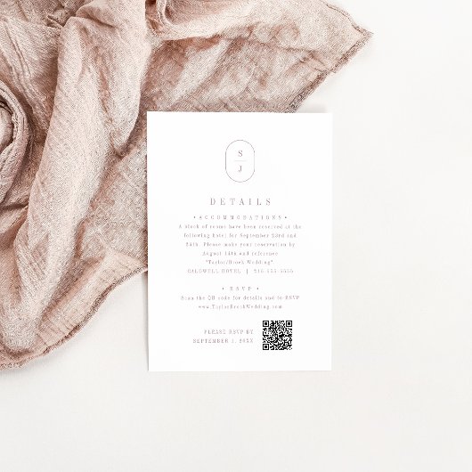 シーラダスティバラエレガントモノグラム結婚ズ詳細 エンクロージャーカード