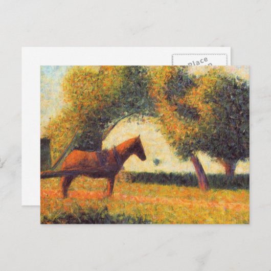 シーラットの馬と絵画カートのポインチリスト・アート ポストカード (正面/裏面)