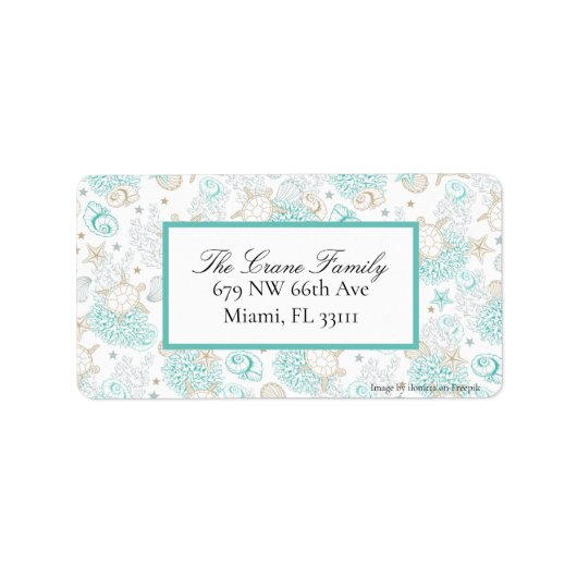 シーラブ海差出人住所ラベル ラベル (正面)