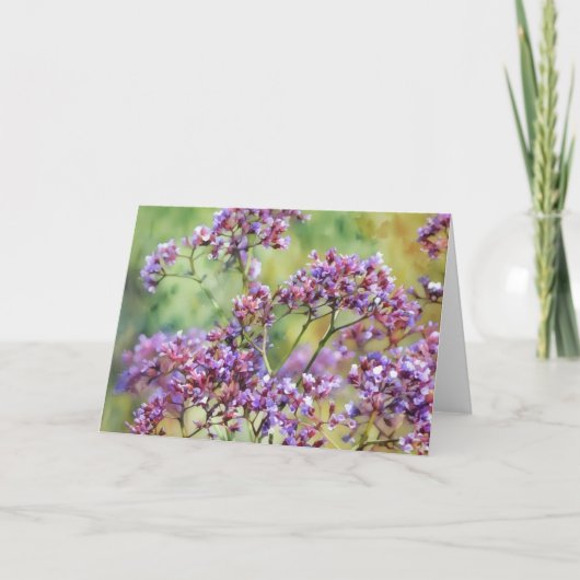 シーラベンダーフラワーズフローラアートノートカード カード (正面)