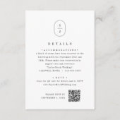 シーラモノグラムシンプル白黒結婚詳細 エンクロージャーカード (正面)