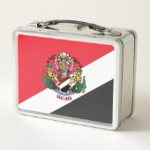 シーランド州旗、コート・オブ・アームを重ね合わせた旗 メタルランチボックス (裏面)