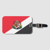 シーランド州旗、コート・オブ・アームを重ね合わせた旗 ラゲッジタグ (正面横)