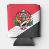 シーランド州旗、コート・オブ・アームを重ね合わせた旗 缶クーラー (裏面)