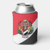 シーランド州旗、コート・オブ・アームを重ね合わせた旗 缶クーラー (缶裏面)