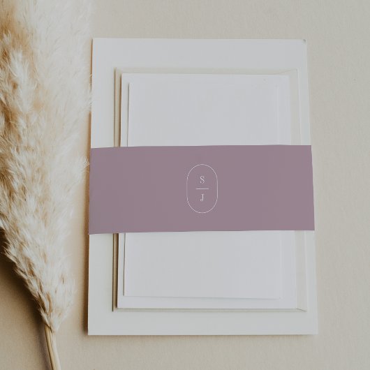 シーラーマウヴシンプル薄紫モダンパープ結婚リス 招待状ベリーバンド