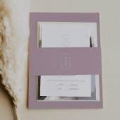 シーラーマウヴシンプル薄紫モダンパープ結婚リス 招待状ベリーバンド