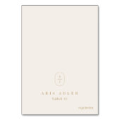 シーラーヴィンテージボーホクリーム金ゴールド結婚ズ座席表 テーブルナンバー (正面)