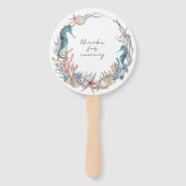 シーリース |水彩ビーチ結婚式 ハンドファン (裏面)