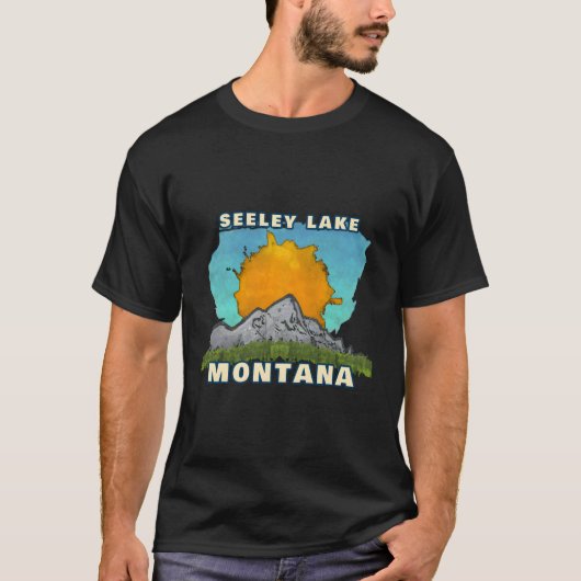 シーリーレイクモンタナマウンテンサンシーナリー Tシャツ (正面)