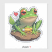 シールおもしろいがカエルの世界に飛び込む シール (シート)