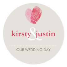 シールかわいい結婚の指紋ハート愛