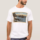 シールが付いているシールの石の眺め Tシャツ (正面)