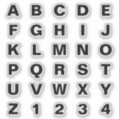 シールでビニールアルファベットブラックをカット シール (正面)