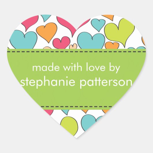 シールで愛でつくられたハートがたくさんある ハートシール (正面)