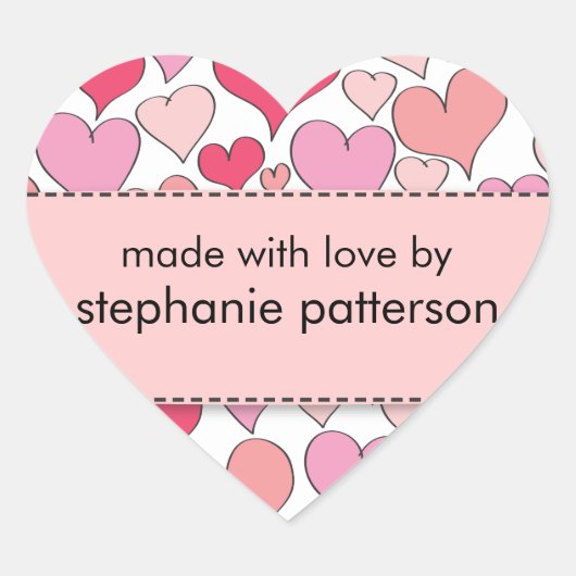 シールで愛でつくられたハートがたくさんある ハートシール (正面)