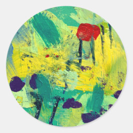 シールとシールのフィールドと草原デザイン ラウンドシール