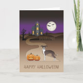 シールと白Iggyとハロウィーンハ幽霊のよく出るウス カード (正面)