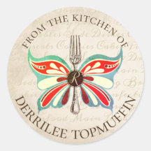 シールのキッチンからヴィンテージのバタフライフォーク