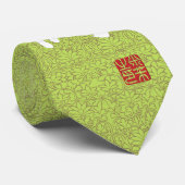 シールのタイを持つ漢字"蘭" ネクタイ (ロール)