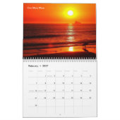 シールのビーチの場面 カレンダー (2月 2027)