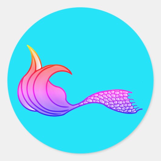 シールのフェスティバル色のマーメイドの尾 ラウンドシール (正面)