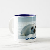 シールのマグを救って下さい ツートーンマグカップ (正面左)