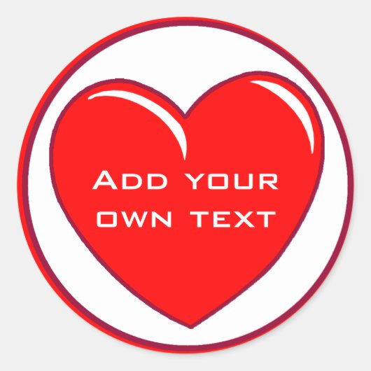 シールの大赤いハート ラウンドシール (正面)