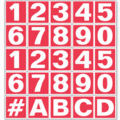 シールの番号のシ赤と白ート シール (正面)