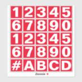 シールの番号のシ赤と白ート シール (シート)