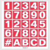 シールの番号のシ赤と白ート シール (シート)