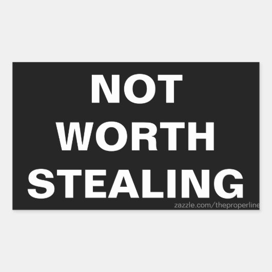 シールを盗む価値がない 長方形シール (正面)