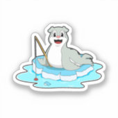 シールアットシール魚釣りロッドと魚釣り シール (正面)