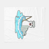 シールアットシール魚釣りロッドと魚釣り フリースブランケット (正面(横))