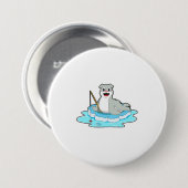 シールアットシール魚釣りロッドと魚釣り 缶バッジ (正面&裏面)