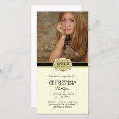 シールエレガント卒業発表フォトカード 案内状 (正面/裏面)