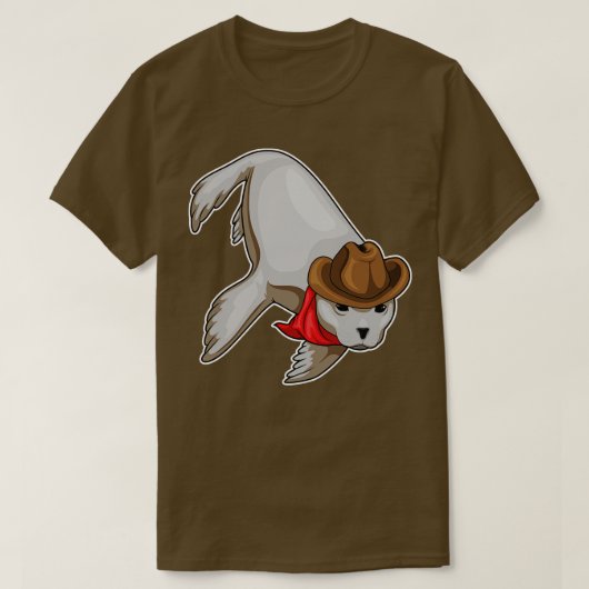 シールカウボーイカウボーイハット Tシャツ (デザイン正面)