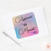 シールカラフル | イニシャルと前向き肯定 スクエアシール (封筒)