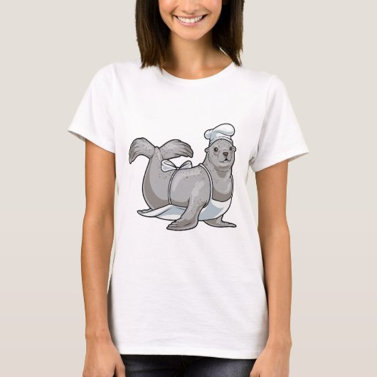 シールシェフシェフハット調理 Tシャツ (正面)